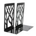 1 Pair Tree Shadow Book Stand Bookshelf Retro Personality Metal Bookends Simple Book Bookshelf Office Supplies Stationery Decor(Black)