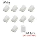 10Pcs Electrical Equipment Supplies Wire Holder Organizer Table Desk Storage Cord Management Self-adhesive Cable Clips Wire Tie Cable Clamp WHITE 13X5.2MM