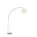 Homestock Rustic Romance 84.5 Tall Metal Arch Floor Lamp Oma with Silver finish White Fabric Shade