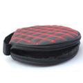 CD wallet bag Portable Round Zippered Car/Home 20 CD DVD VCD Disc Holder Wallet Storage Bag Case Organizer (Black+Red)