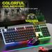 JLLOM Rainbow LED Gaming Keyboard and Mouse Set: Elevate Your Gaming Experience with Vibrant Colors and Precise Control!