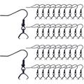 Stainless Steel Earring Hooks 50pcs Black Earrings Hooks with Pendant Clasp Hypoallergenic Ear Wire Ball Hooks Clasp Earring Hooks for Jewelry Earring Making