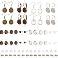 300Pcs 12mm Round Cabochon Earrings Making Kit with Brass Earring Wire Hooks Bezel Blanks Leverback Hook Earring Setting Ear Studs Settings Ear Nuts for DIY Dangle Earring Jewelry Making