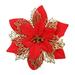 Christmas decor Glitter Gold Onion Christmas Decoration Artificial Flower Christmas Tree Decoration Octagon Christmas Flower Home decor Cloth Red