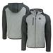 Men's Cutter & Buck Heather Gray/Heather Charcoal Minnesota Vikings Helmet Mainsail Sweater-Knit Full-Zip Hoodie