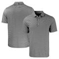 Men's Cutter & Buck Black/White Las Vegas Raiders Helmet Forge Eco Double Stripe Stretch Recycled Polo