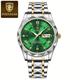 POEDAGAR Luxury Stainless Steel Men's Quartz Watch - Waterproof, Glow-in-The-Dark/Luminous & Calendar (Emerald Green)