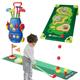 Toddler Golf Set Toys for Kids,maxant Kids Golf Suitcase Toy Set with 4 Colorful Golf Sticks and Balls Outdoor Indoor Sports Toys Golf Clubs Set Garden Game for Toddlers Boys Girls (B)