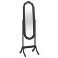 vidaXL Free Standing Full-Length Mirror - Black Engineered Wood - Resistant, Moisture-Resistant, Adjustable Angles