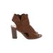 Circus by Sam Edelman Heels: Slingback Chunky Heel Casual Brown Solid Shoes - Women's Size 8 - Open Toe