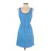 Madewell Casual Dress Crew Neck Sleeveless: Blue Dresses - Women's Size 0