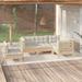 Latitude Run® Kyrran 25" Long Pine Slat Seat w/ Cushions Wood/Solid Wood in Brown | 24.6 H x 25 W x 25 D in | Outdoor Furniture | Wayfair