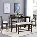 Rosalind Wheeler Boud Rectangular 60.01" L x 29.51" W Dining Set Wood/Upholstered in Brown | 36.01 H x 29.51 W x 60.01 D in | Wayfair