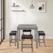 Red Barrel Studio® Cantrall Square 36.03" L x 36.03" W Dining Set Wood/Upholstered in Gray | 36.03 H x 36.03 W x 36.03 D in | Wayfair