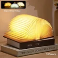 Lampes de livre en bois pliantes à LED lampe de table créative aste veilleuse de chevet pour