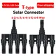 Connecteur Solaire Photovoltaïque 20/100 V Type T 3 4 5 6 7 Voies Mâle et Femelle Panneau