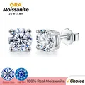 GRA D document-Boucles d'oreilles en diamant Moissanite de laboratoire pour femme bijoux de mariage