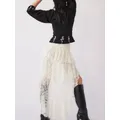 Jupe asymétrique en dentelle plissée pour femme jupe longue irrégulière volants Y2k vêtements des
