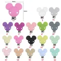 Joepada 10pc Mickey Round silicone Beads pacifier clip DIY Baby Pacifier Dummy Teething Soother