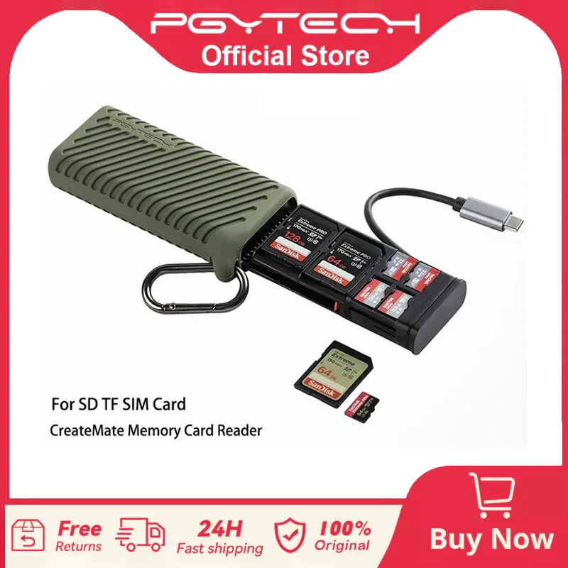 PGYTECH CreateMate Hochgeschwindigkeits-Speicherkartenleser USB 3.1 Typ-C-Adapter SD/TF Dual-Slot-Datenübertragung Speicherkartenleser-Tool Image