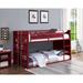 ACME Cargo Twin Over Twin Bunk Bed Container Themed Metal Bed, Bedroom Minimalist Metal Structure Bunk Bed with Guardrail, Red