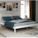 Rustic & Modern Full Platform Bed with Headboard, Wooden Bed Frame w/Wood Slat Support, Space-Saving/No Box Spring Needed, White