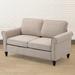 Button Tufted Loveseat Sofa for Living Room 2 Seater Linen Accent Reclining Sofa Couches with Rolled Arms Settee