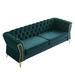 Flared Arms Loveseat Sofa Diamond Shape Green Accent Reclining Settee