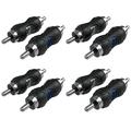 Recoil RCC-M8 8-Pack RCA Male to RCA Male Connector Adapters Dual Injection Molded RCA Barrel Connectors Cable Extension Adapters
