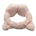 Plush Cat Ear Shape Headset Keep Warm Headphones Retractable Wired Headset for PC Phone (Pink)