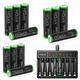 HiQuick Pre-Charged 2800mAh AA Rechargeable Batteries (12 Pack) and 8-Bay Fast Charging AA Battery Charger for NIMH NiCd