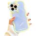 Fashion Case for iPhone 13 for Women Girls Cartoon Design Cute Phone Case Lovely Panda Kawaii TPU Case for iPhone 13 with Curly Wave Frame and Candy Color Back