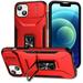 ELEHOLD for iPhone 15 Plus Case with Slide Camera Lens Protector Cover 360Â° Rotation Metal Ring Kickstand Impact-Resistant Shockproof Drop Protective Support Magnetic Car Mount 6.7 Rugged Case Red