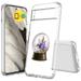 TalkingCase Hybrid Phone Cover Compatible for Google Pixel 7a Crystal Flower Snow Print w/ Glass Screen Protector Acrylic Back Raised Edges Print in USA