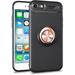for Apple iPhone 7/8 Case 360 Degree Rotation Invisible Metal Ring Kickstand Protective Case Compatible Magnetic Car Mount Soft TPU Ultra-Slim Case for iPhone SE 2nd Generation Black+Rose Gold