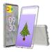 TalkingCase Hybrid Phone Cover Compatible for Google Pixel 6a Xmas Tree Print w/ Glass Screen Protector Acrylic Back Raised Edges Print in USA