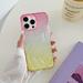 Compatible with iPhone 13 Pro Elegant Case for Simple Clear Gradient Rainbow Soft TPU Drop Protection Shockproof Lightweight Phone Case Cover Designed for iPhone 13 Pro - Pink+Yellow