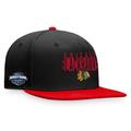 Men's Fanatics Branded Black/Red Chicago Blackhawks Fundamental Colorblocked Snapback Hat