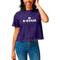 Women's League Collegiate Wear Purple Kansas State Wildcats Clothesline Cropped T-Shirt