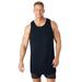 Men's Big & Tall Longer length tank 3-packs by KingSize in Black (Size 6XL)