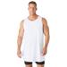 Men's Big & Tall Longer length tank 3-packs by KingSize in White (Size L)