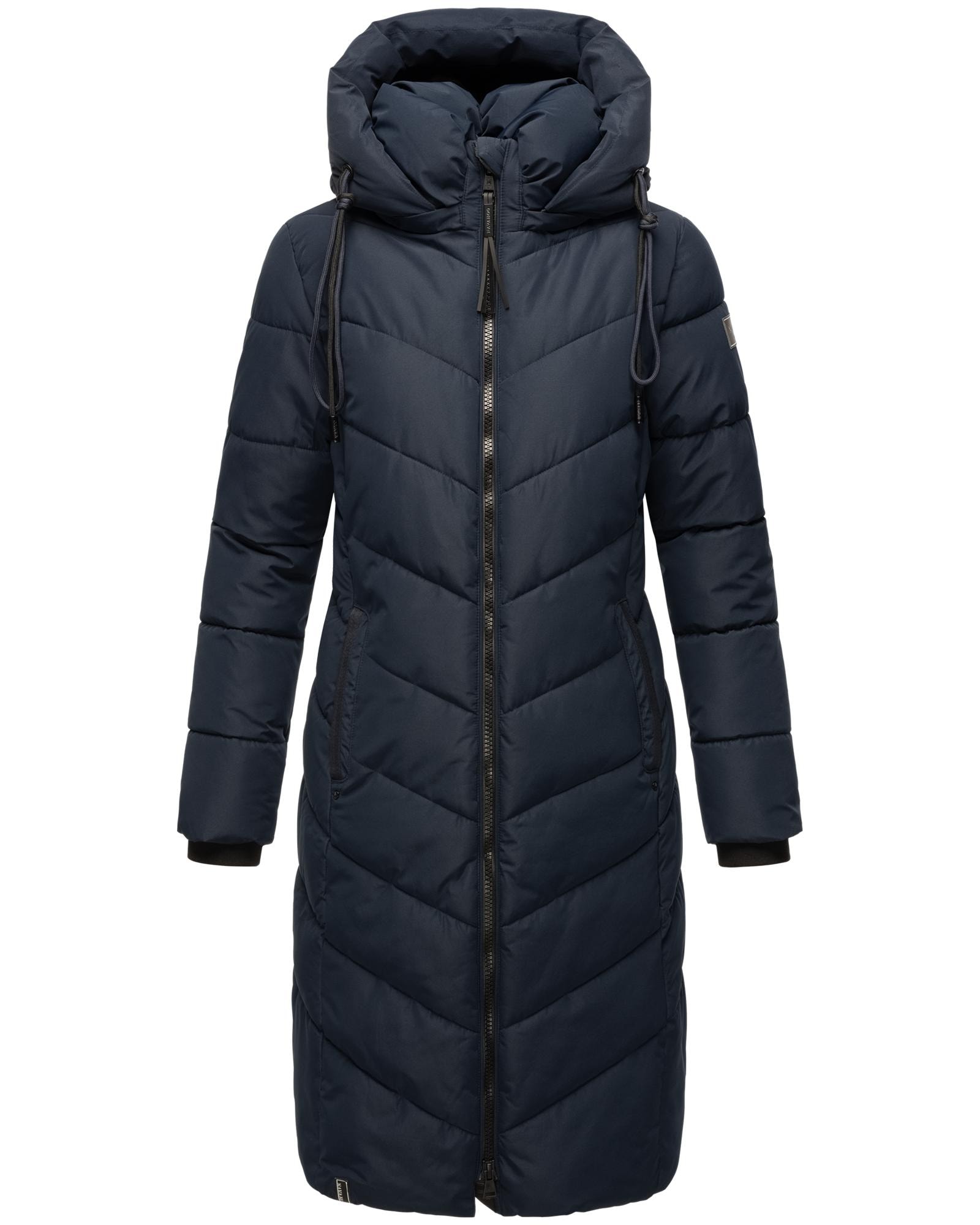 Steppmantel NAVAHOO "Sahnekatzii XIV", Damen, Gr. XL (42), blau (navy), Oberstoff: 100% Polyester; Futter: 100% Polyester; Wattierung: 100% Polyester; Ärmelfutter: 100% Polyester, figurumspielend ca. Mitte Knie, hoch geschlossener Ausschnitt, Ärmel...