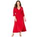 Plus Size Women's Easy Faux Wrap Dress by Catherines in Classic Red (Size 2XWP)