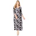 Plus Size Women's AnyWear Beaded Medallion Maxi Dress by Catherines in Black Paisley (Size 1XWP)