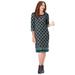Plus Size Women's Embellished Shift Dress by Catherines in Black Trellis Border (Size 2XWP)