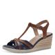 s.Oliver Damen Sandalen mit Keilabsatz Sommer, Blau (Denim), 36