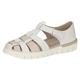 CAPRICE Damen Sandalen flach aus Leder mit Klettverschluss Schuhweite H Mehrweite, Weiß (Offwhite/Beige), 42 EU