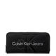 Calvin Klein Long Zip Around Wallet Black / Metallic Logo