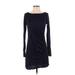 Club Monaco Casual Dress - Mini: Blue Print Dresses - Women's Size 4