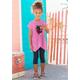 Shirt & Leggings KIDSWORLD Gr. 128/134, pink (pink, marine) Mädchen KOB Set-Artikel Spar-Sets